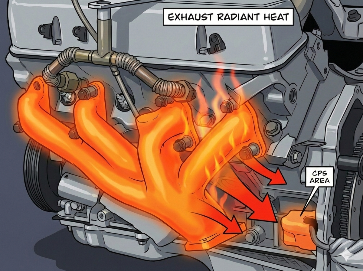Exhaust radiant heat blasting the CKPS